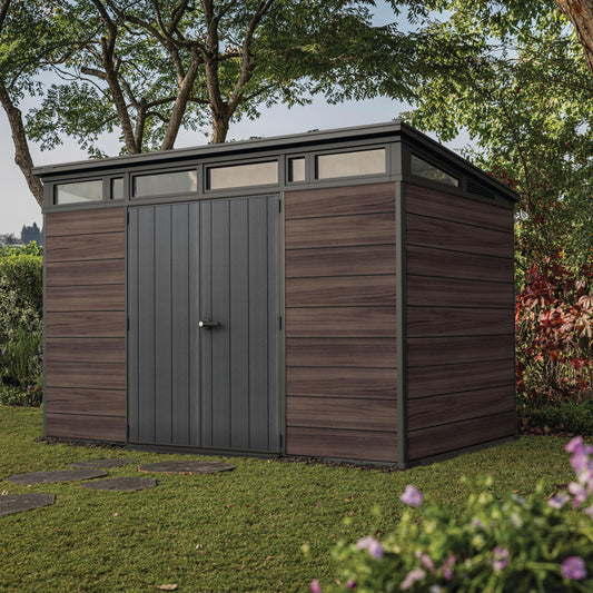 Keter 3.4 x 2.1 m Outdoor Garden Storage Shed with Lockable Double Doors