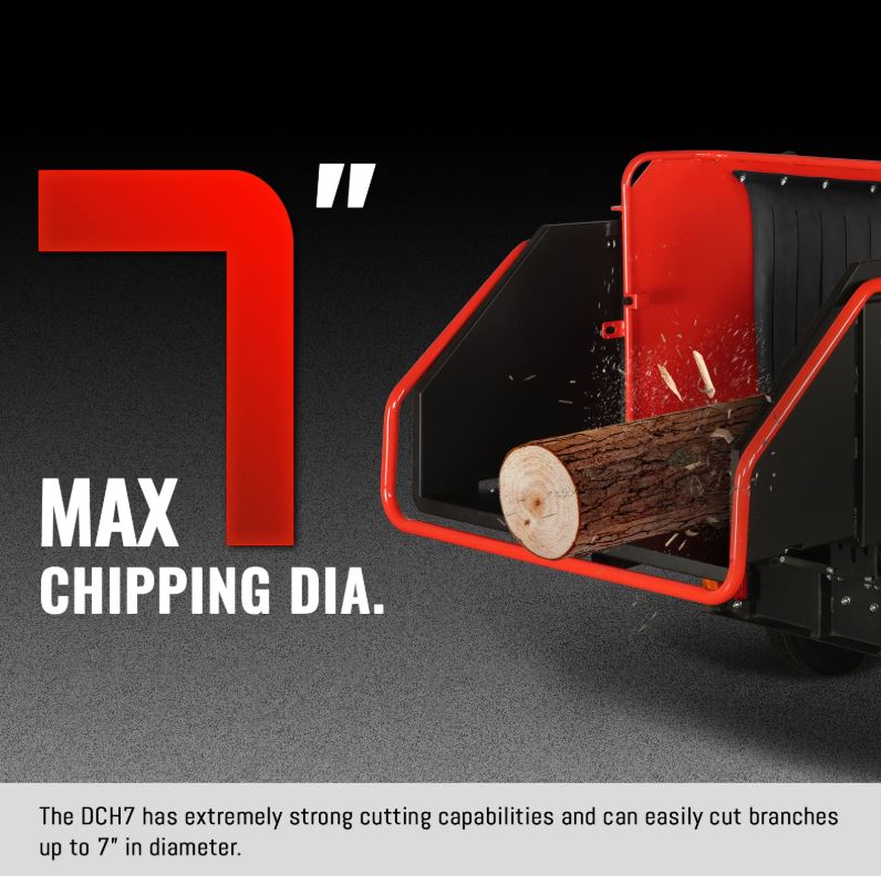 25hp 750cc Twin Cylinder ZONSEN Petrol Engine 7" Hydraulic Feeding Wood Chipper, DCH7