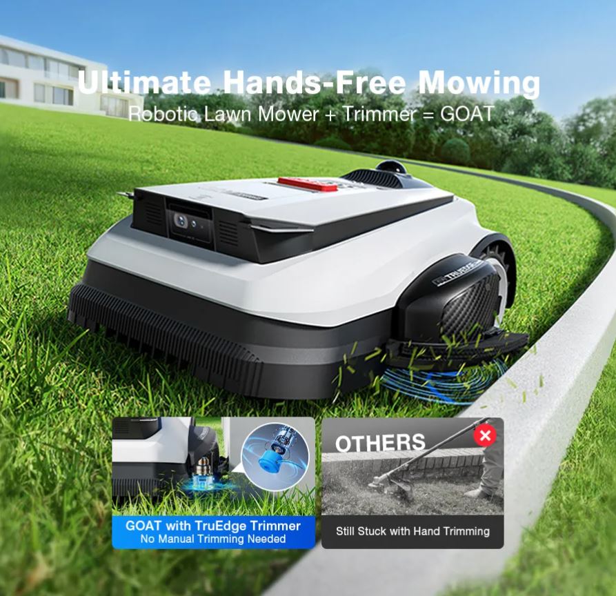 GOAT A3000 LiDAR PRO Robot Lawn Mower (360° LiDAR Navigation, Trimmer Mowing, TrueEdge Precision)