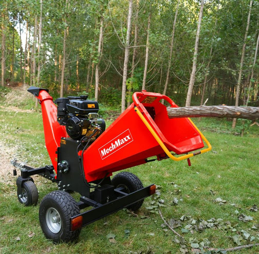 6 inch KOHLER E-Start 429cc 14HP Gas Powered 4 - Wheel Drum Wood Chipper with Taillight , B150