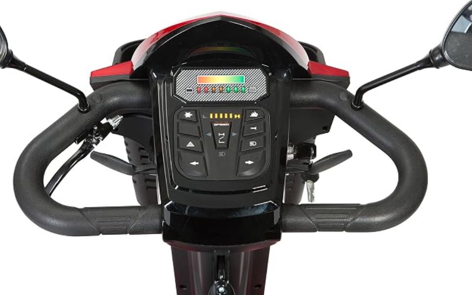 Drive Medical Panther Captain Seat 4 Wheel Heavy-Duty Scooter, Red, 20 Inch