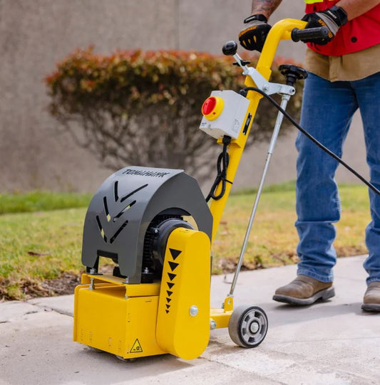 Tomahawk power Tomahawk Electric 8 Concrete Scarifier Planer Grinder for Sidewalk Trip Hazard Repair etscar8 + etscar6tcc