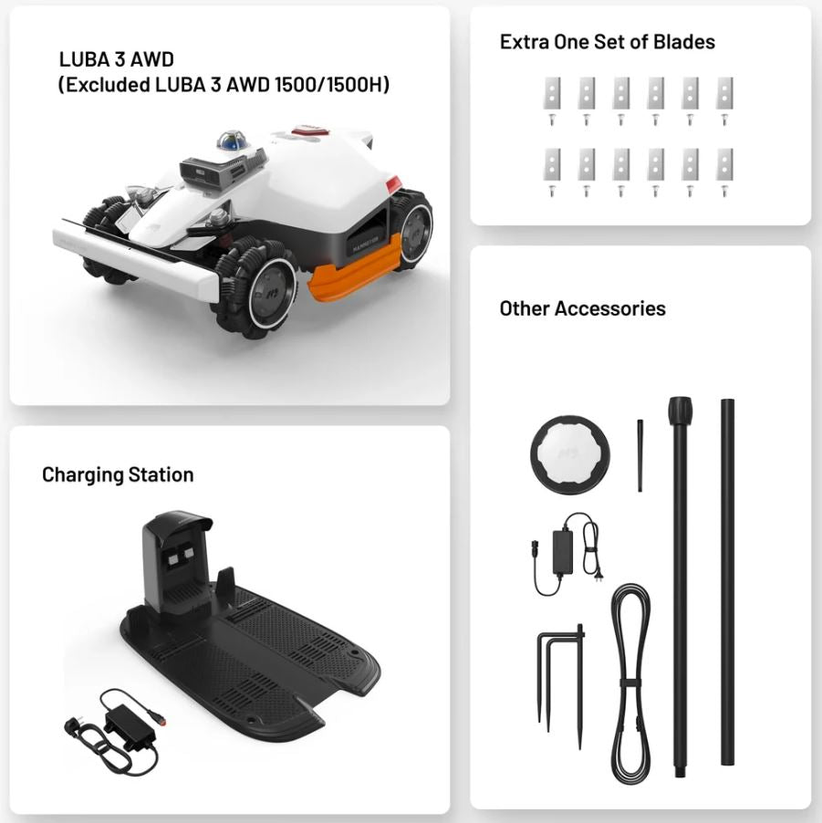 MAMMOTION LUBA 3 AWD Perimeter Wire Free Robot Lawn Mower