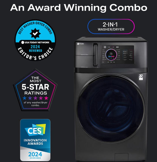 GE Profile ENERGY STAR 4.8 cu. ft. Capacity UltraFast Combo with Ventless Inverter Heat Pump Technology Washer/Dryer