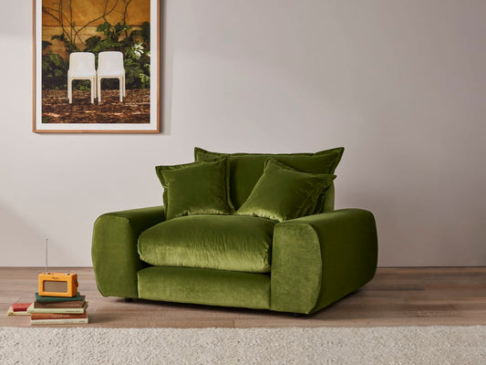 Wodge Love Seat - Loveseat - Twill - Whipped Cream - White