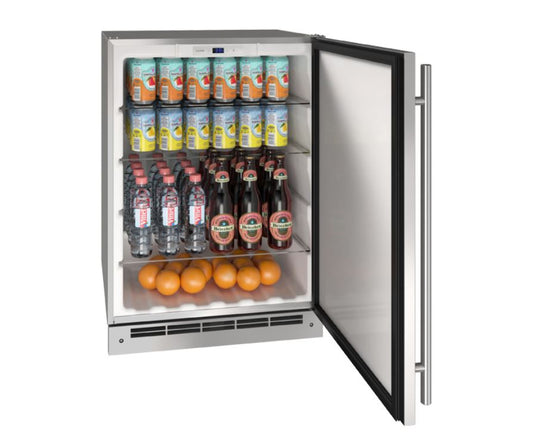U-Line - 5.4 Cu. Ft. Built-In Mini Fridge - Stainless Steel