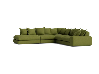 Wodge Modular Chaise Corner Sofa - Large Right Hand - Slubby - Whipped Cream - White