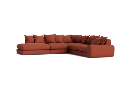 Wodge Modular Chaise Corner Sofa - Large Right Hand - Slubby - Whipped Cream - White