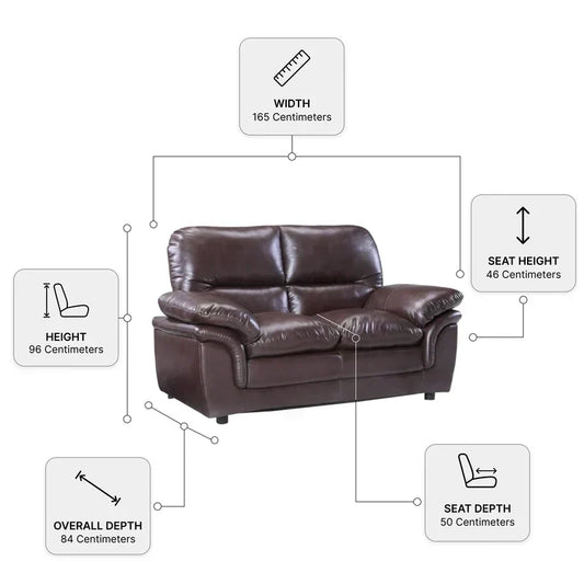 Verona Brown Leather 3+2 Seater Sofa Set Collection