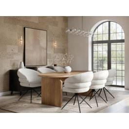 SOLACE+CO Varm Ribbed Oval Dining Table with Eira Chairs Set of 4