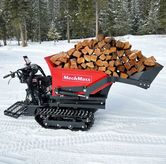 1100lbs Capacity E-Start 10HP 302cc Gas Engine Tracked Dumper Hydraulic Tipping and Lifting with Front Shovel