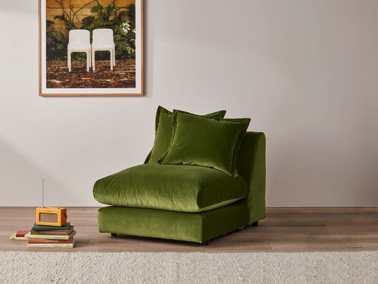 Wodge Armless Love Seat - Loveseat - Twill - Whipped Cream - White