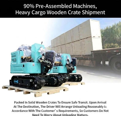 3100lb Mini Excavator with Kubota—Diesel Engine | Compact Excavator for Digging, Trenching, Farm & Landscaping | EPA Certified Shipping & Unloading Included (90% Assembled+5)