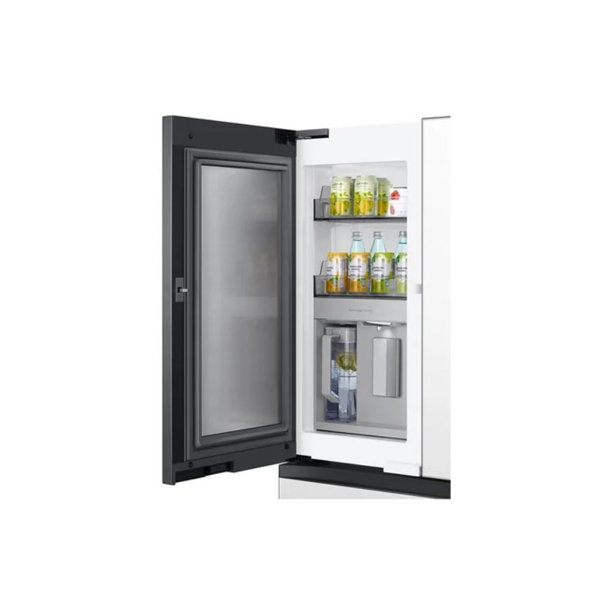 29 CuFt Smart 4-Door French Door Refrigerator in White Glass with Beverage Center™