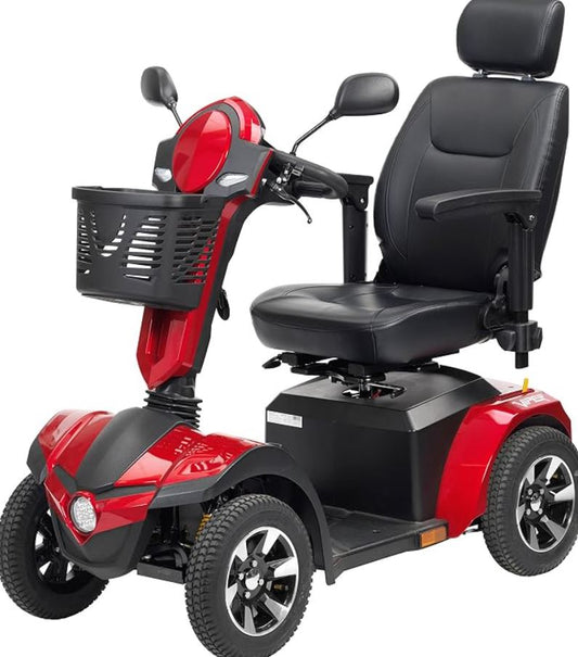 Drive Medical Panther Captain Seat 4 Wheel Heavy-Duty Scooter, Red, 20 Inch